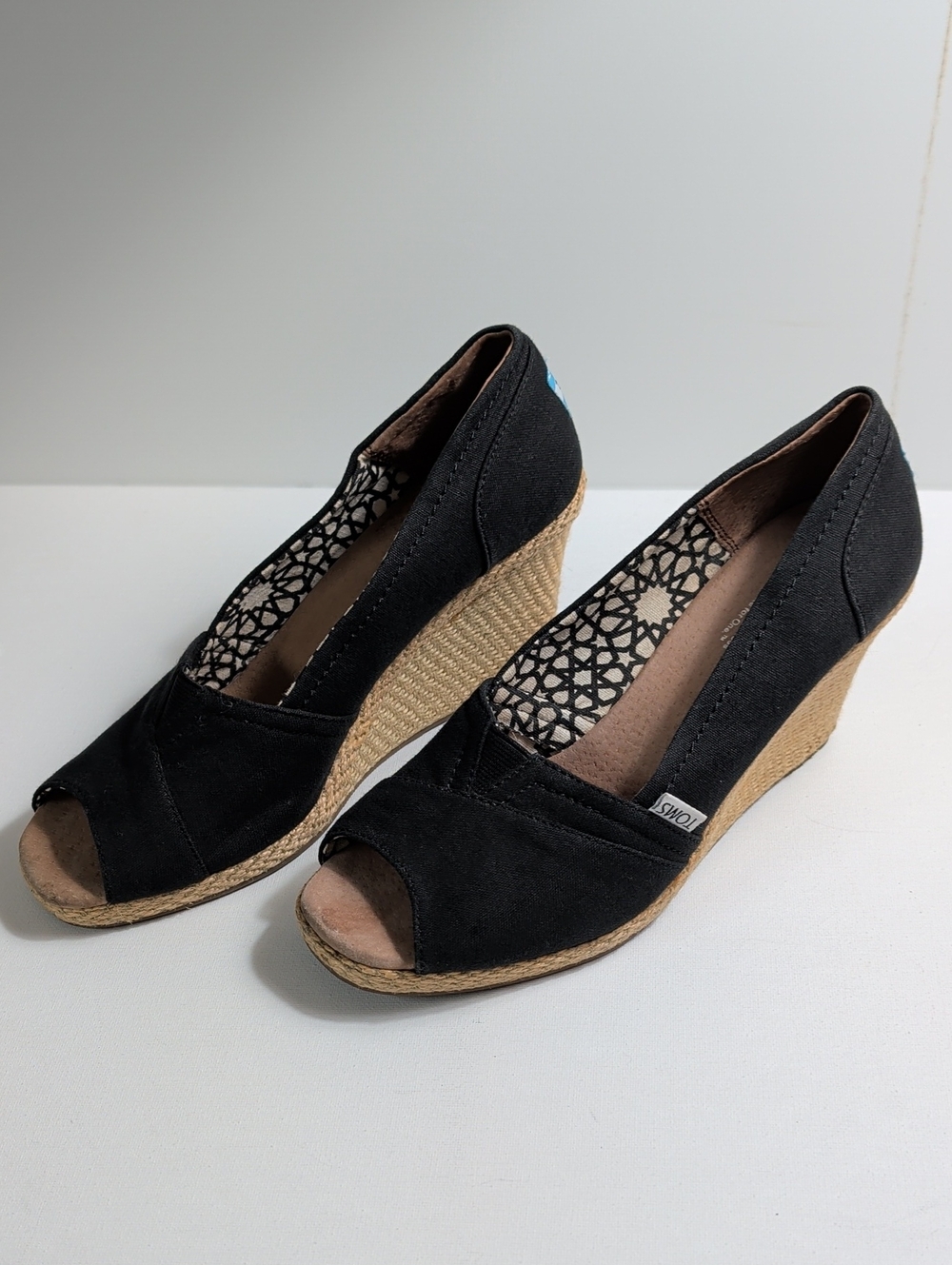 Toms Calypso Espadrille Jute Wedges Size 8